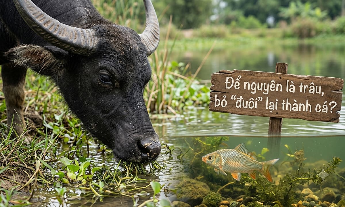 Từ nào để nguyên trâu, bỏ đuôi thành cá?