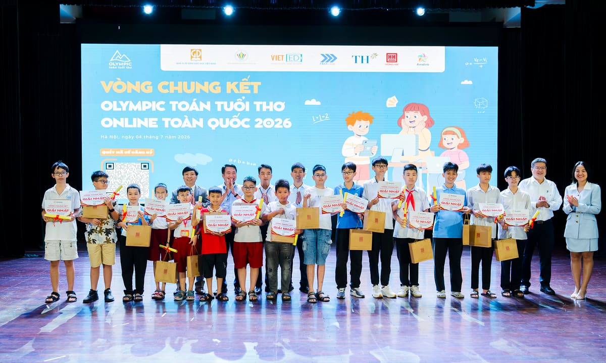 Olympic Toán tuổi thơ Online 2026 khép lại với giải thưởng gần 1,5 tỷ đồng
