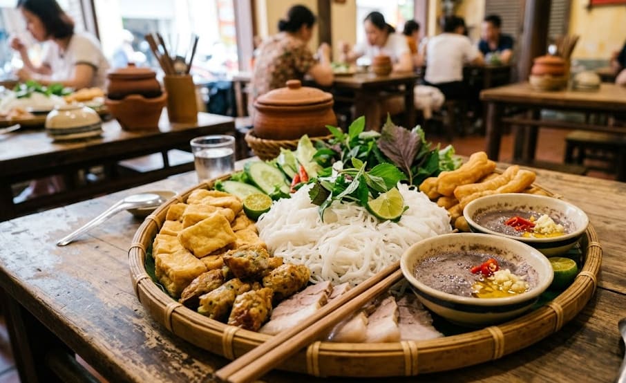 Ăn một đĩa bún đậu nhưng hết hai bát mắm tôm