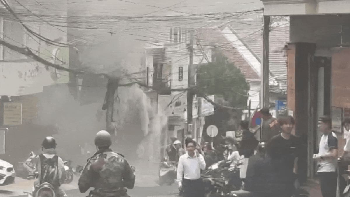 Пожар в доме в центре Далат