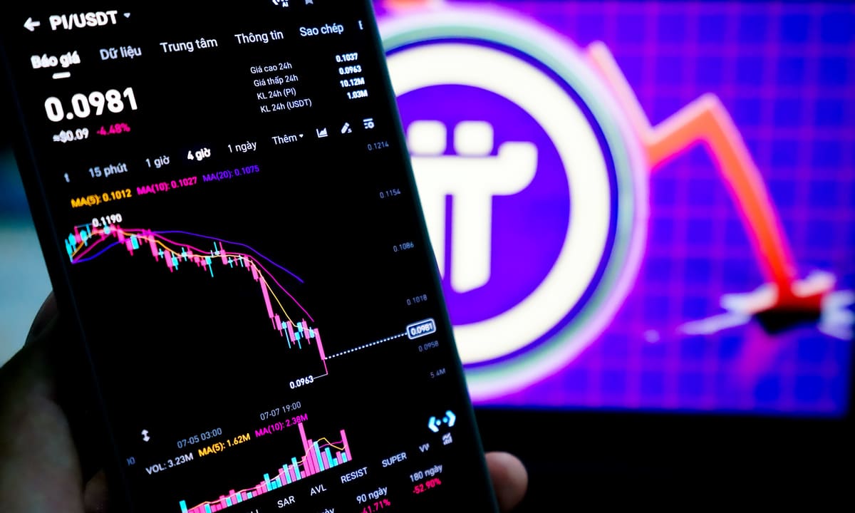 Giá tiền ảo Pi lần đầu xuống dưới 0,1 USD