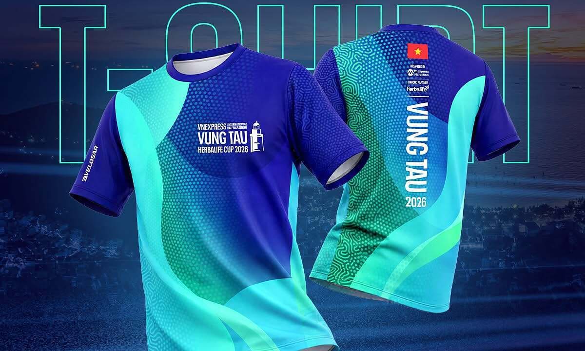 Áo đấu VnExpress Marathon Vũng Tàu lấy cảm hứng bình minh trên biển