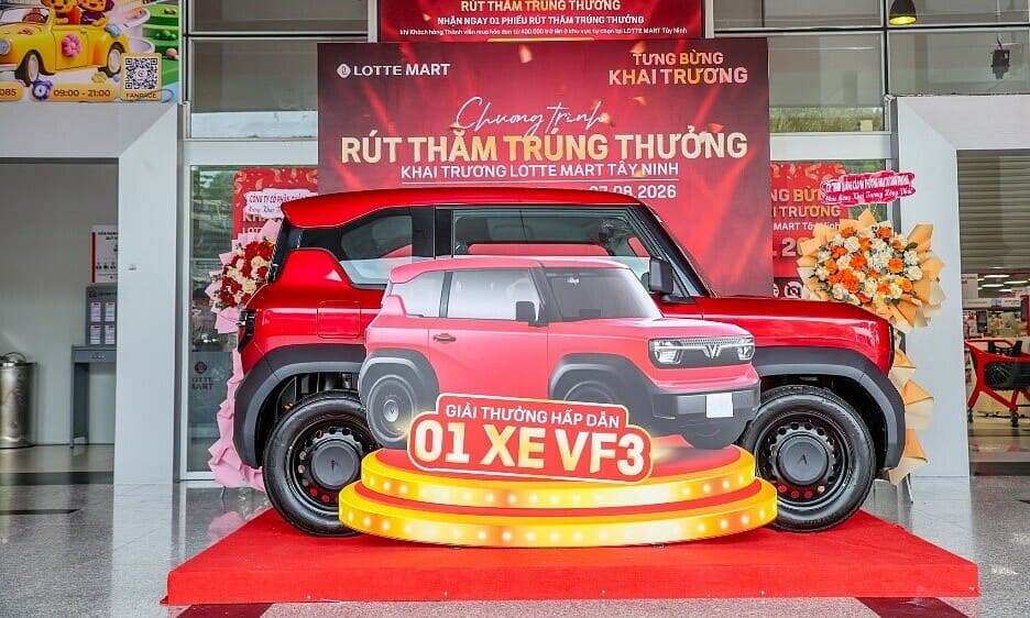Cơ hội trúng VinFast VF3 khi mua sắm tại Lotte Mart Tây Ninh