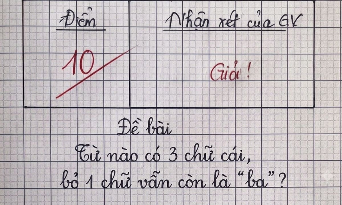Từ nào có 3 chữ cái, bỏ 1 chữ vẫn còn là 'ba'?