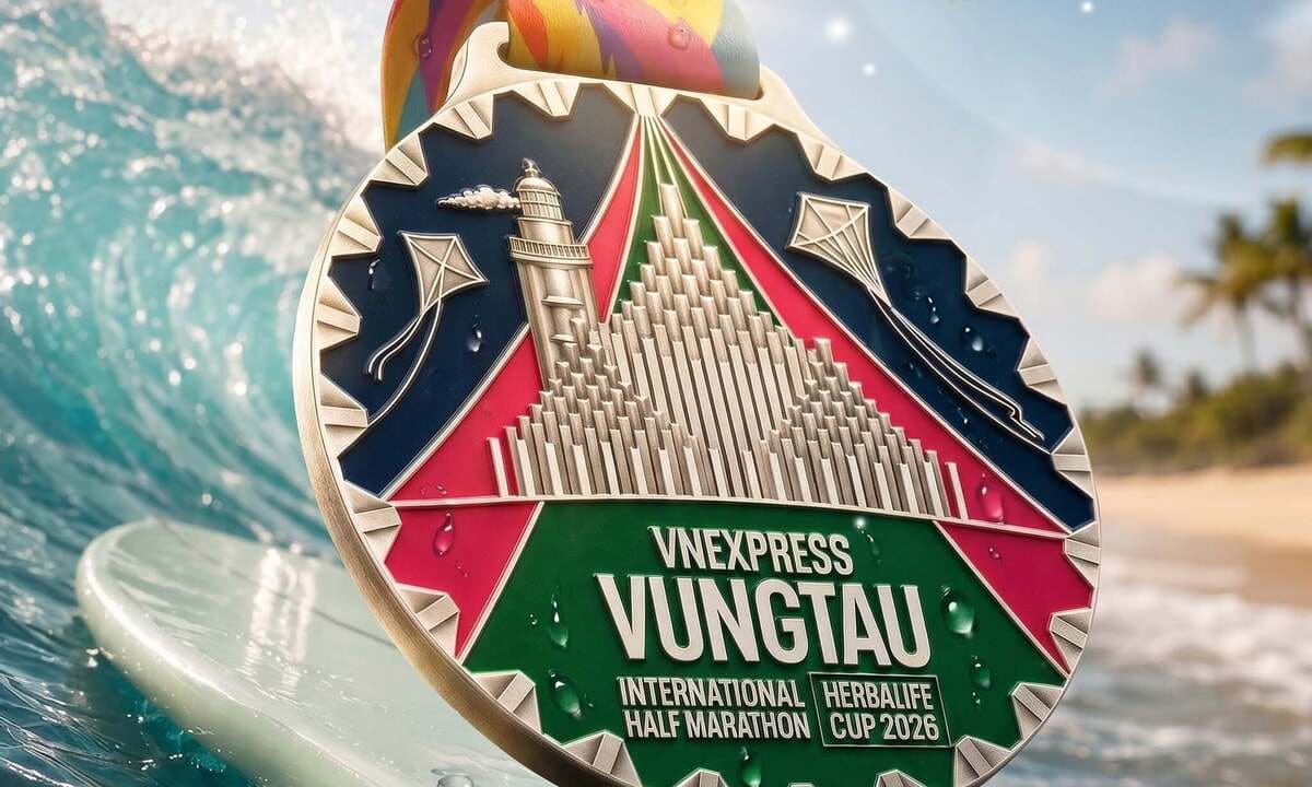 Tháp Tam Thắng Vũng Tàu xuất hiện trên huy chương VnExpress Marathon