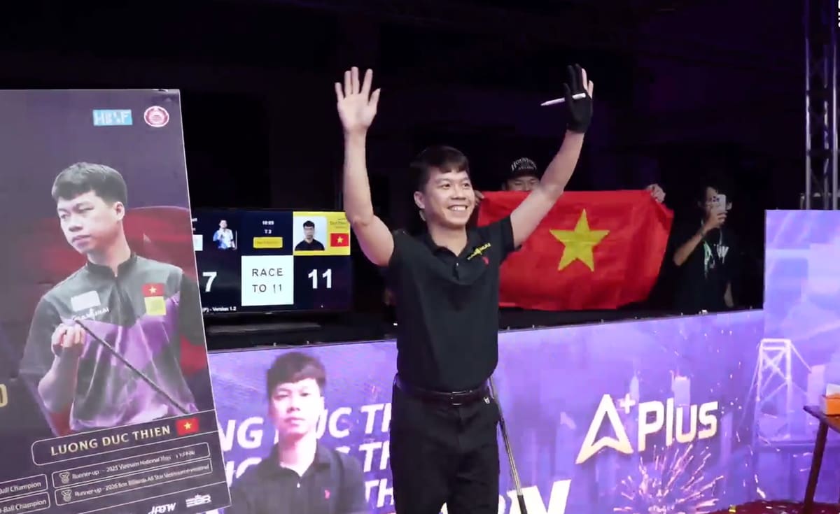 Cơ thủ Thiện Lương vô địch pool châu Á 2026