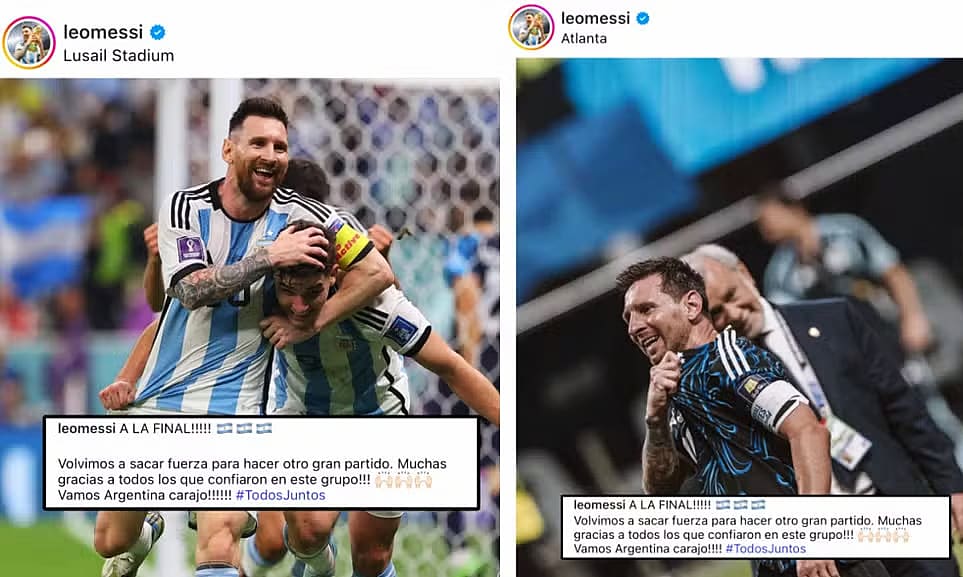 Messi lặp lại bài đăng để 'giữ vía' may mắn ở World Cup
