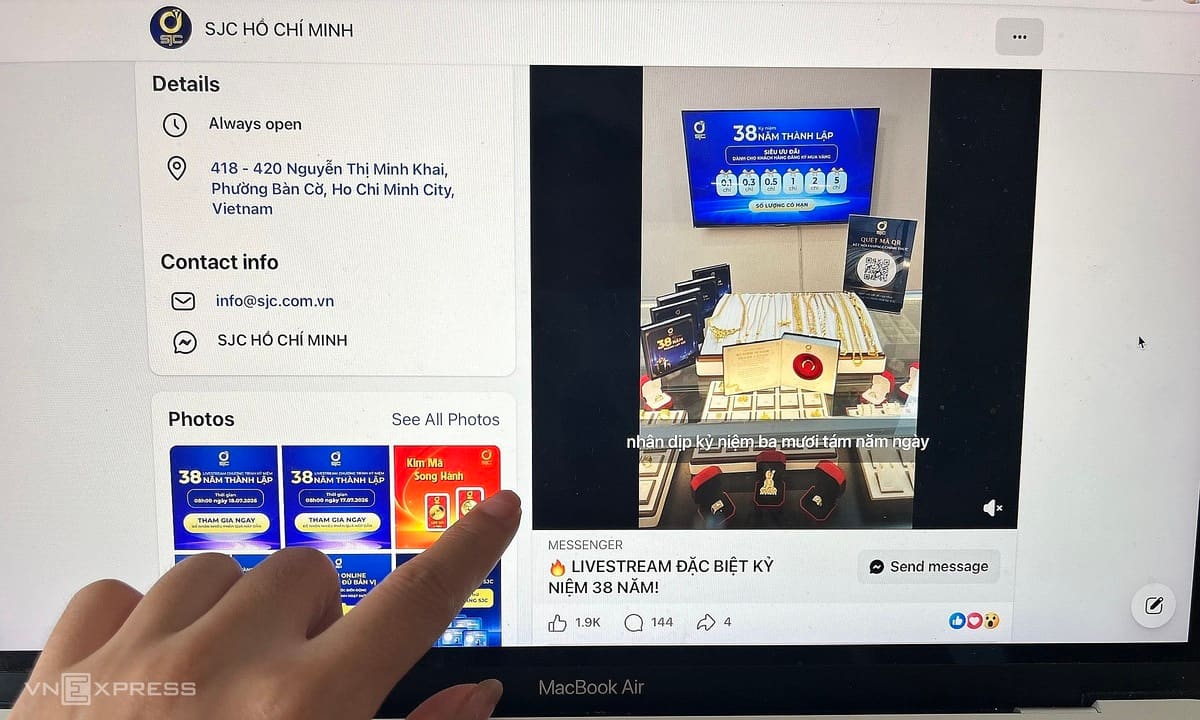 Mất hàng chục triệu đồng vì mua vàng qua fanpage giả mạo SJC