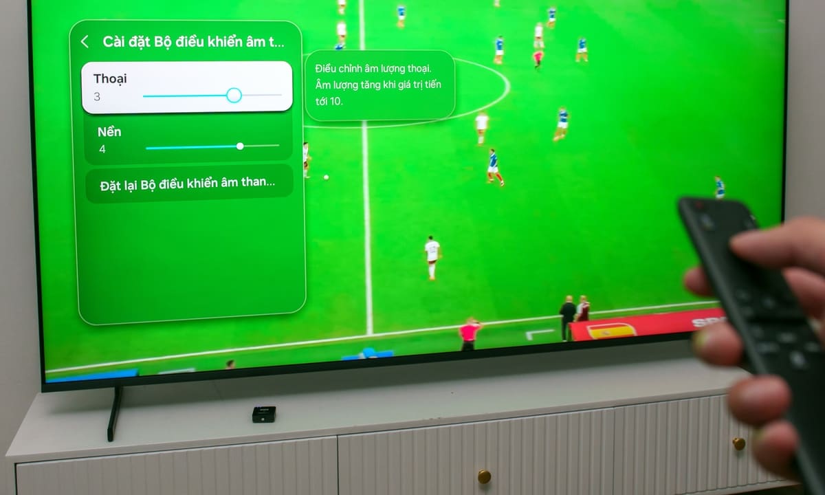 Cách tắt tiếng bình luận bóng đá trên TV Samsung 2026