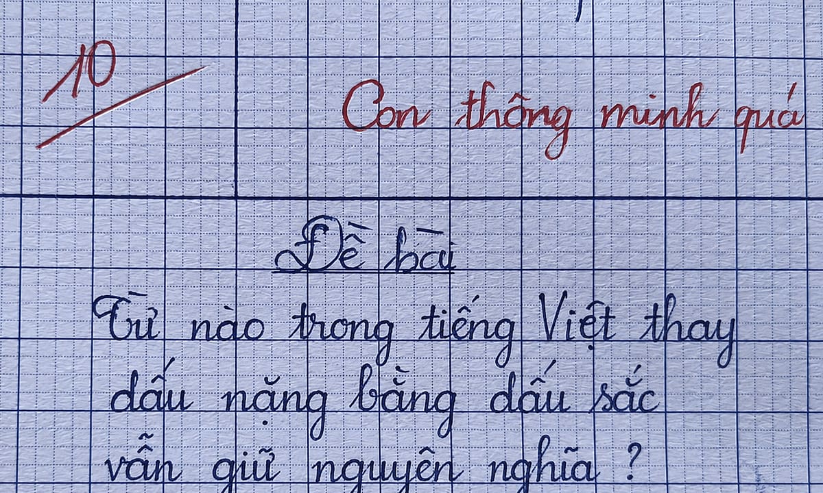 Từ tiếng Việt nào đổi dấu nặng thành dấu sắc vẫn giữ nguyên nghĩa?