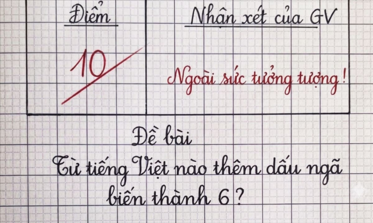 Từ tiếng Việt nào thêm dấu ngã biến thành 6?
