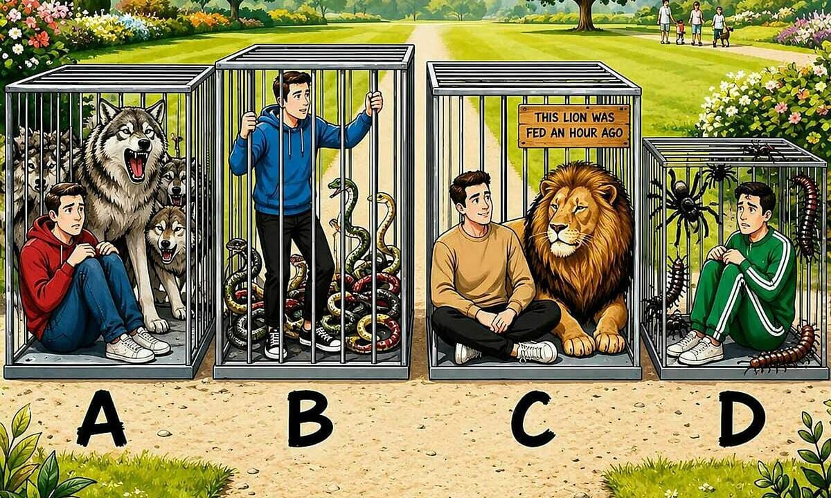 Ai là gười an toàn nhất trong 4 chiếc lồng?