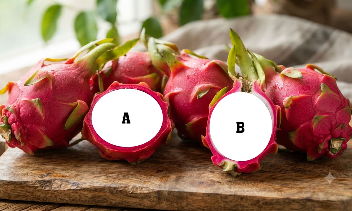 Đố bạn phân biệt đúng thanh long ruột đỏ và ruột trắng trong 5 giây